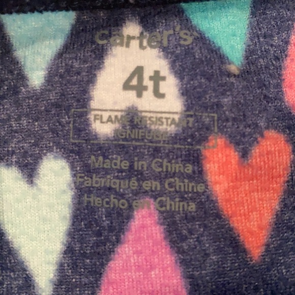 Carter’s heart blanket sleeper/footed pajamas Size 4T - Picture 4 of 10